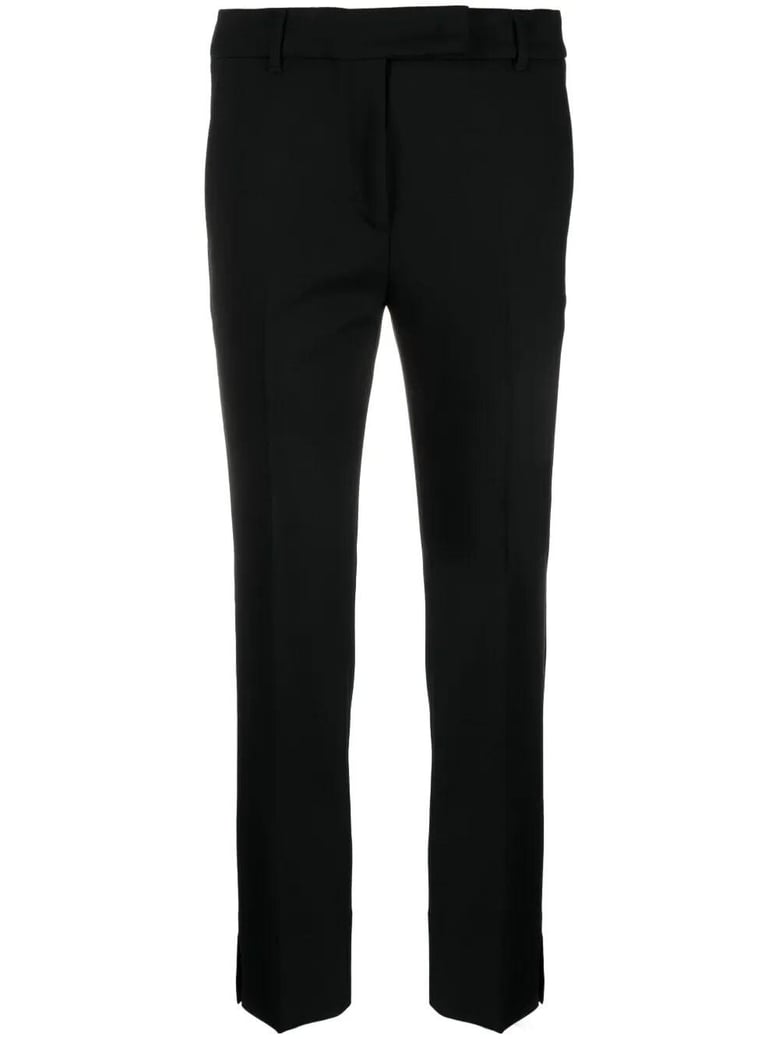 straight-leg and mid-rise wool tailored trousers by Selfnex