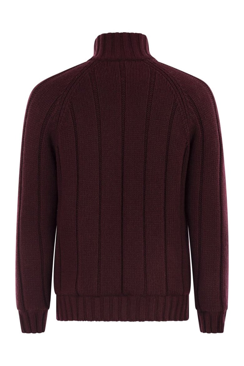 cashmere knit down jacket with zip by Selfnex