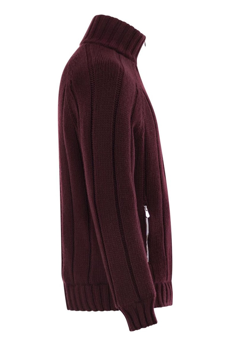 cashmere knit down jacket with zip by Selfnex