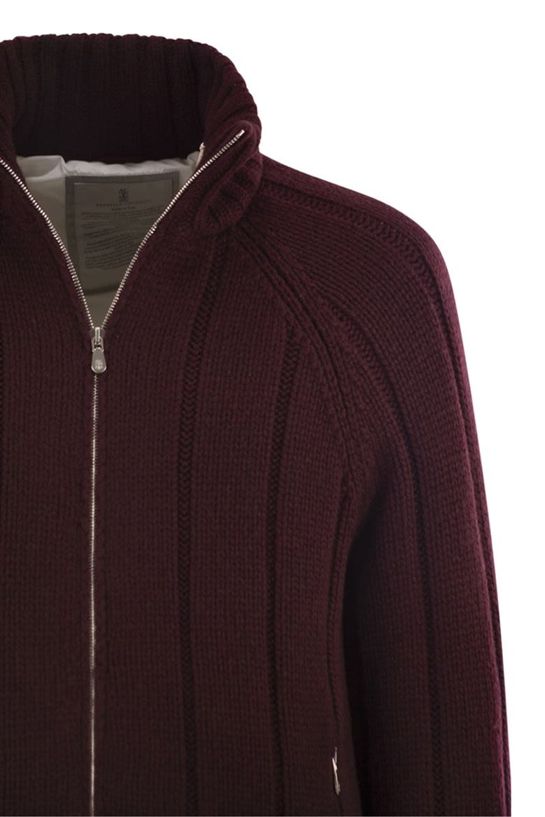 cashmere knit down jacket with zip by Selfnex