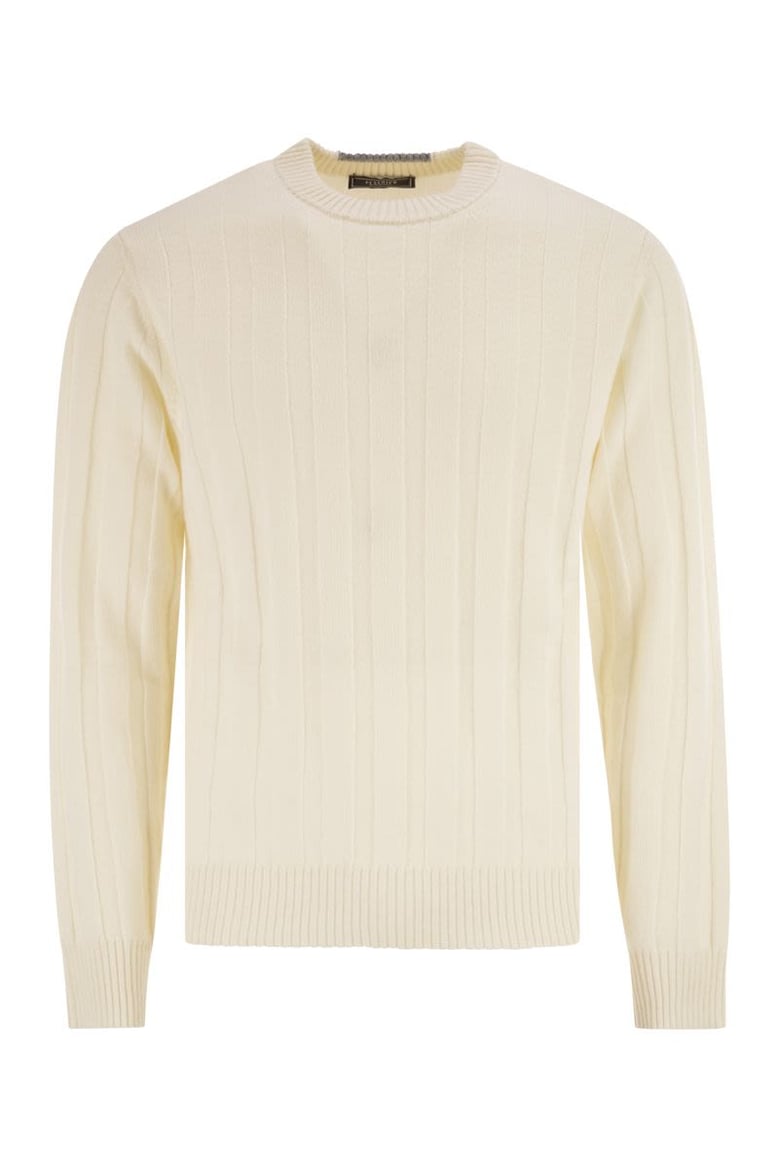 wool and cashmere ribbed jumper by Selfnex