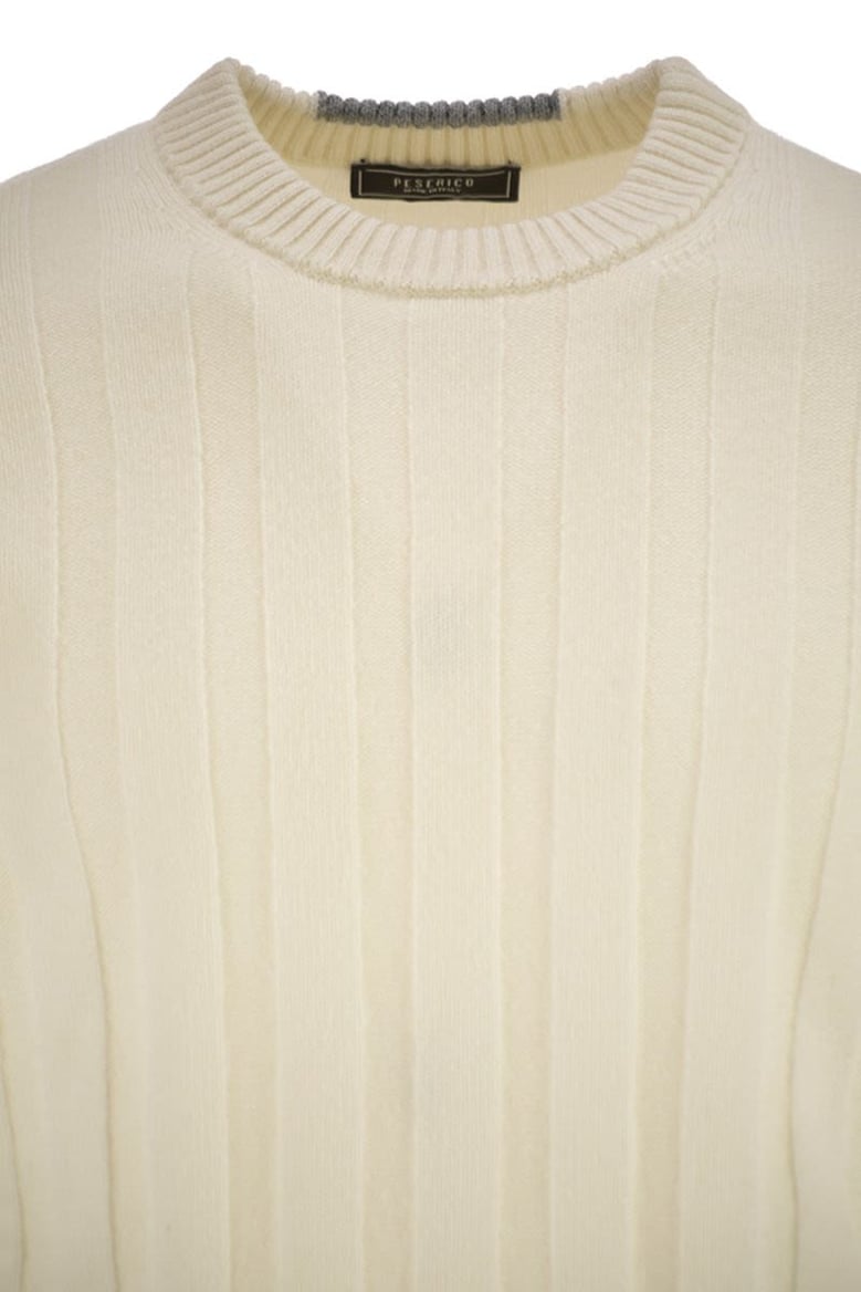 wool and cashmere ribbed jumper by Selfnex