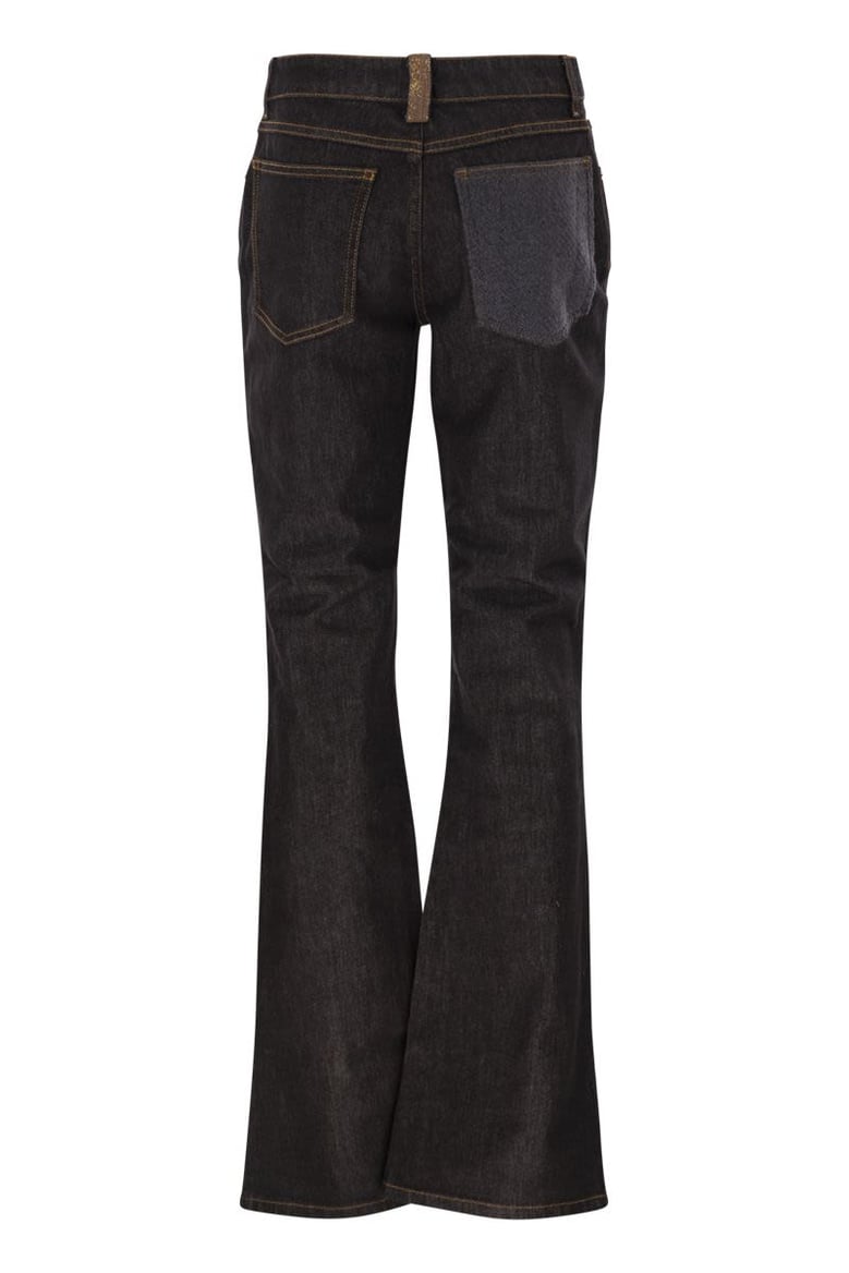 5-pocket denim trousers with flare by Selfnex