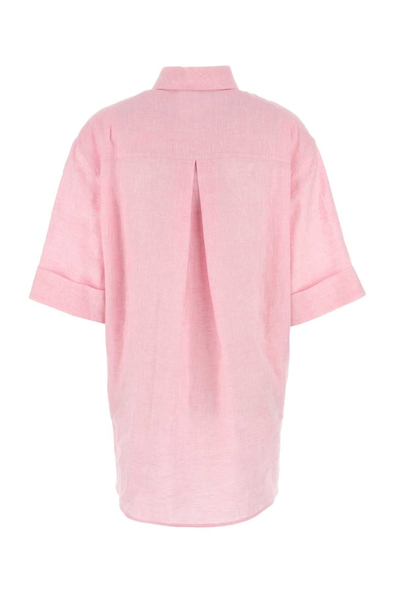 pink linen blouse by Selfnex