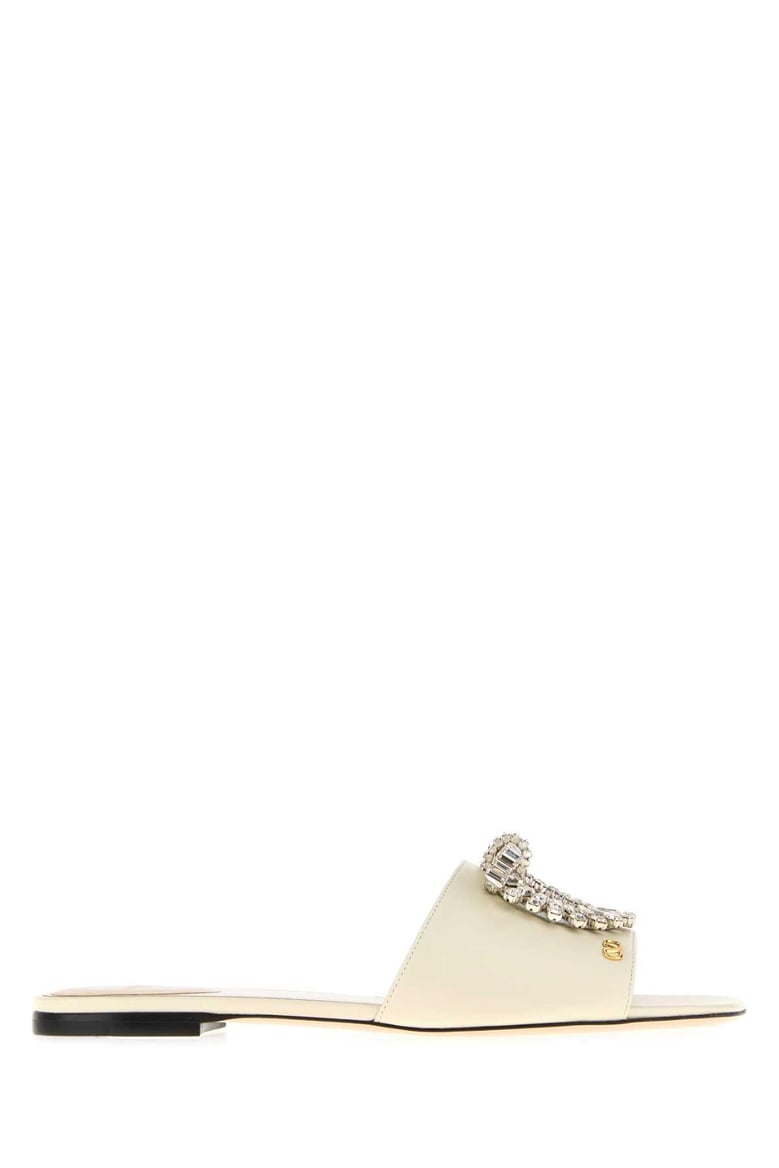 ivory leather slippers by Selfnex