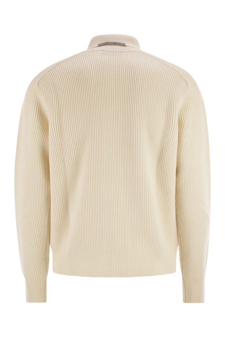 english ribbed wool cardigan by Selfnex
