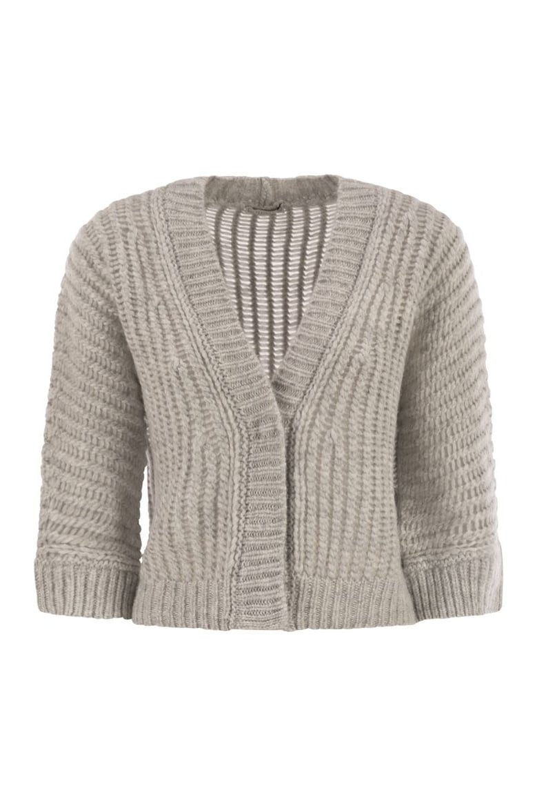 wool and alpaca mesh cardigan by Selfnex