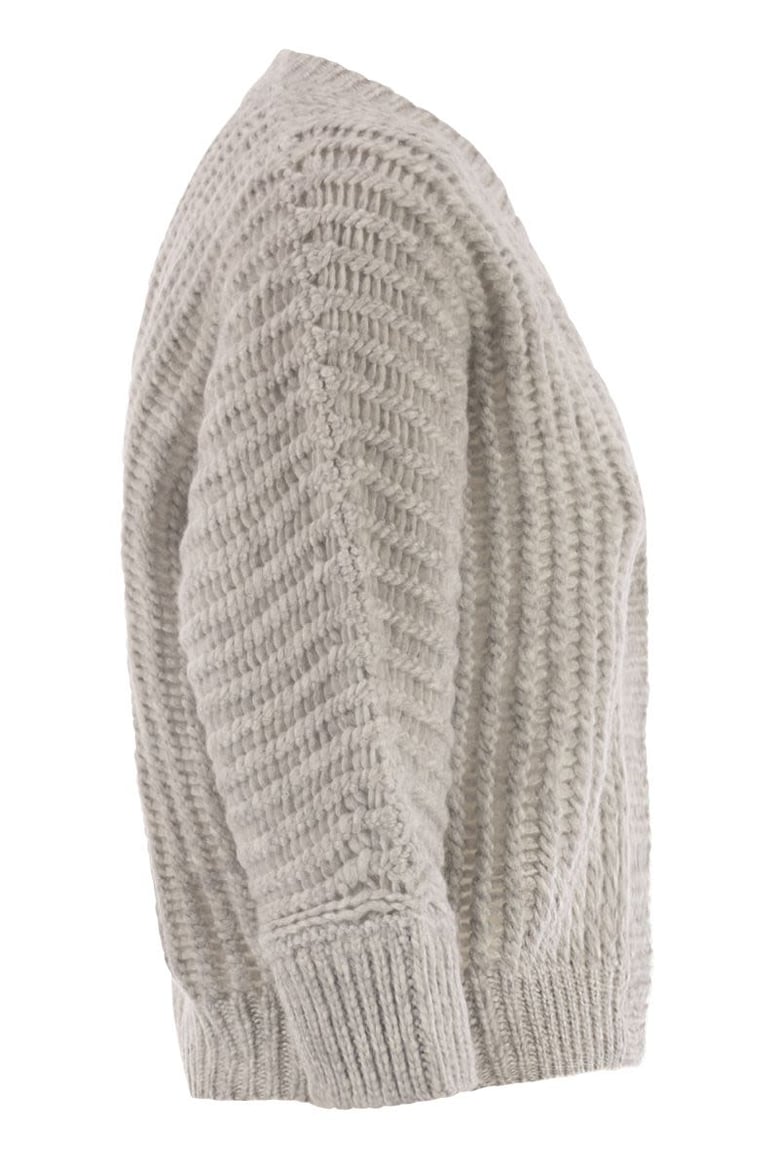 wool and alpaca mesh cardigan by Selfnex