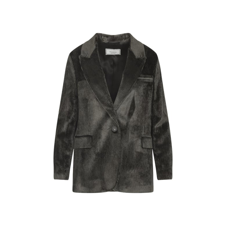 velvet blazer with thousand stripes by Selfnex
