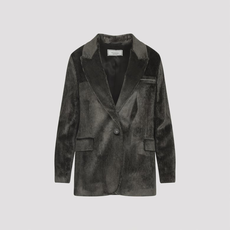 velvet blazer with thousand stripes by Selfnex