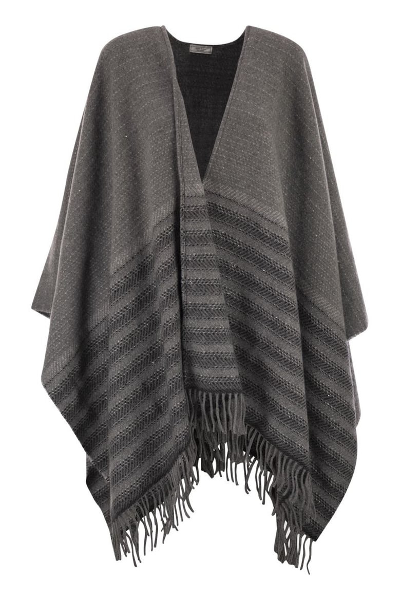 virgin wool and cashmere cape by Selfnex