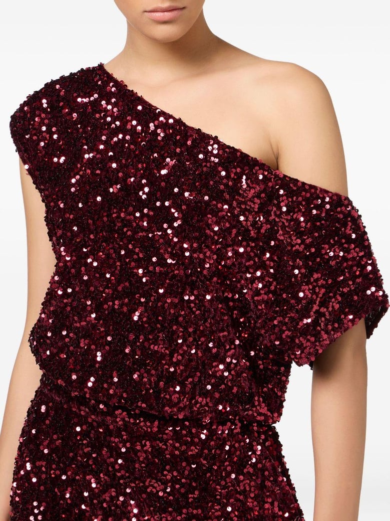 sequin one-shoulder dress by Selfnex