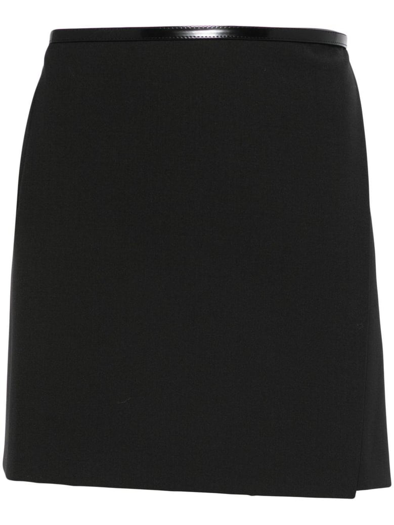 crepe belted wrap dress by Selfnex