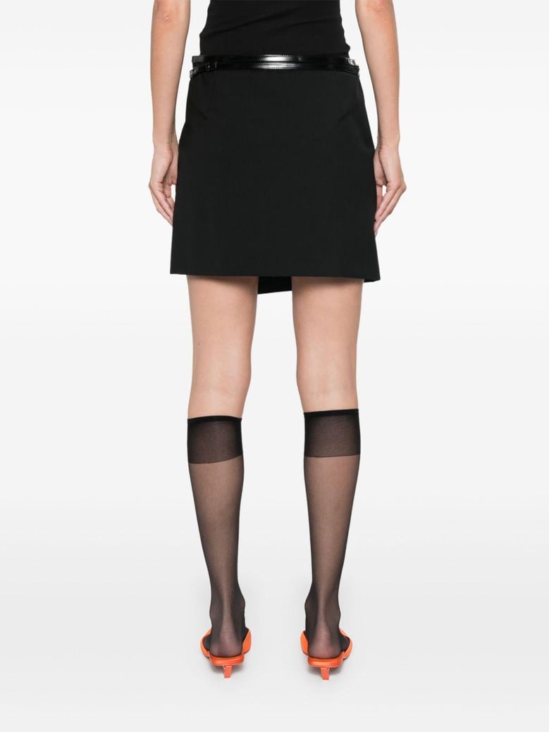 crepe belted wrap dress by Selfnex