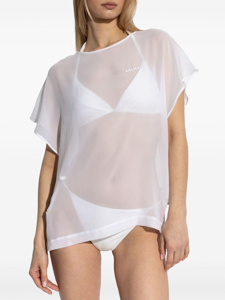 transparent crop sleeve top by Selfnex
