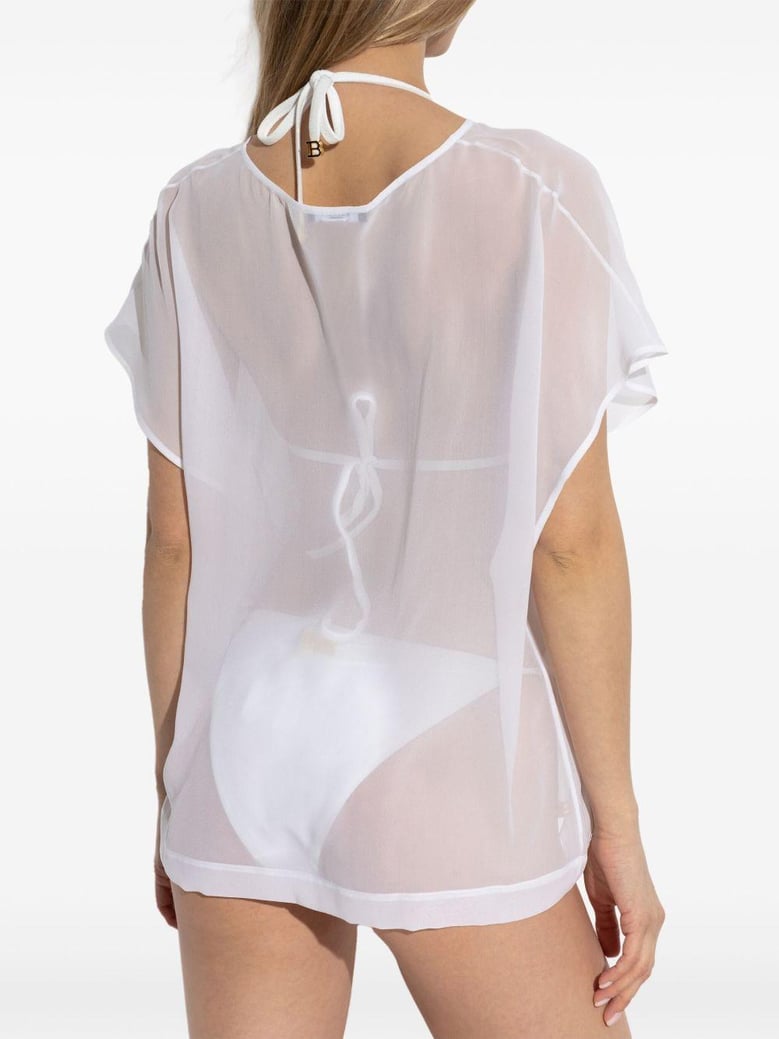 transparent crop sleeve top by Selfnex