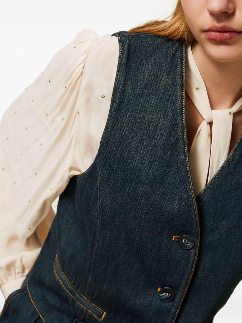 buttoned cotton vest by Selfnex