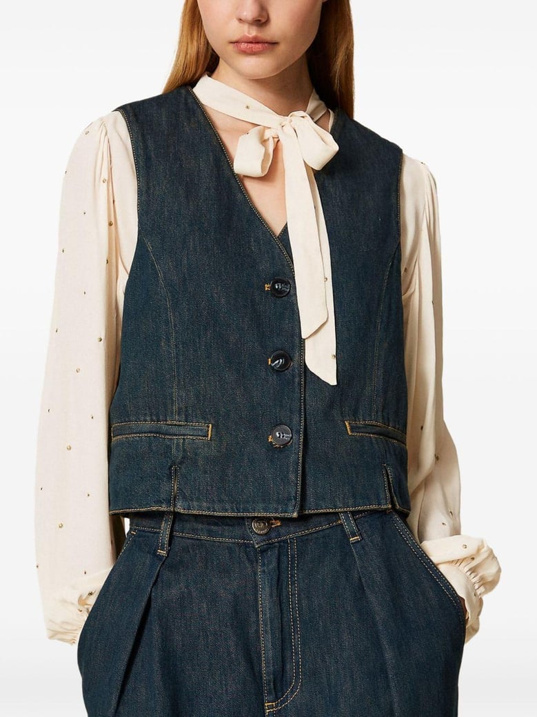 buttoned cotton vest by Selfnex