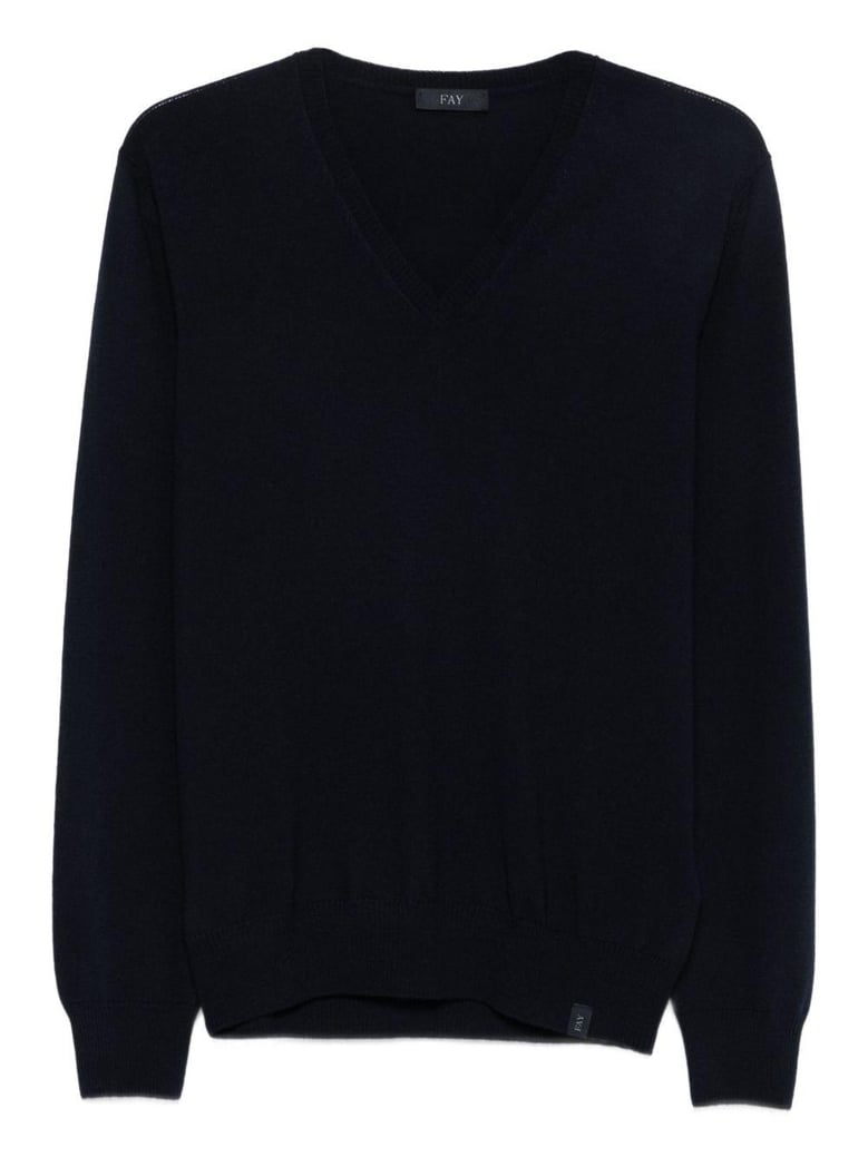 v-neck ribbed sweater by Selfnex