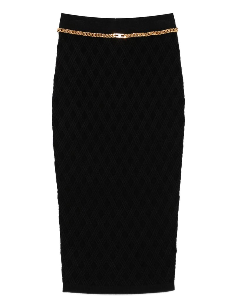 falda punto negro rombos cadena dorada by Selfnex