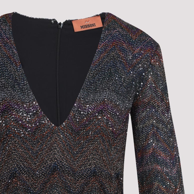 multicolour zigzag knit dress by Selfnex