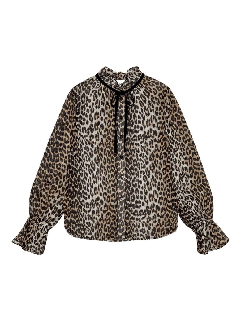 blusa est leopardo cuello puños rizados by Selfnex