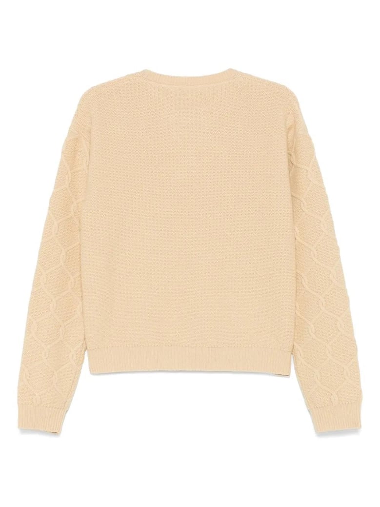 sueter beige flores bordadas by Selfnex