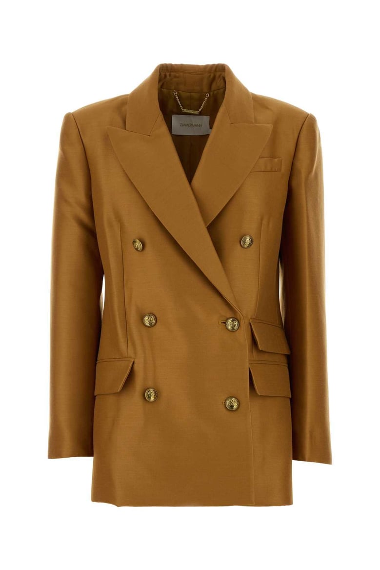 caramel wool blend hypnotic blazer by Selfnex