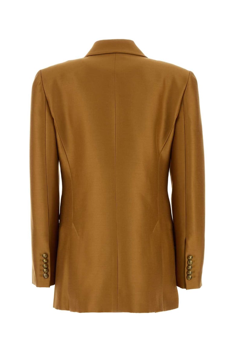 caramel wool blend hypnotic blazer by Selfnex