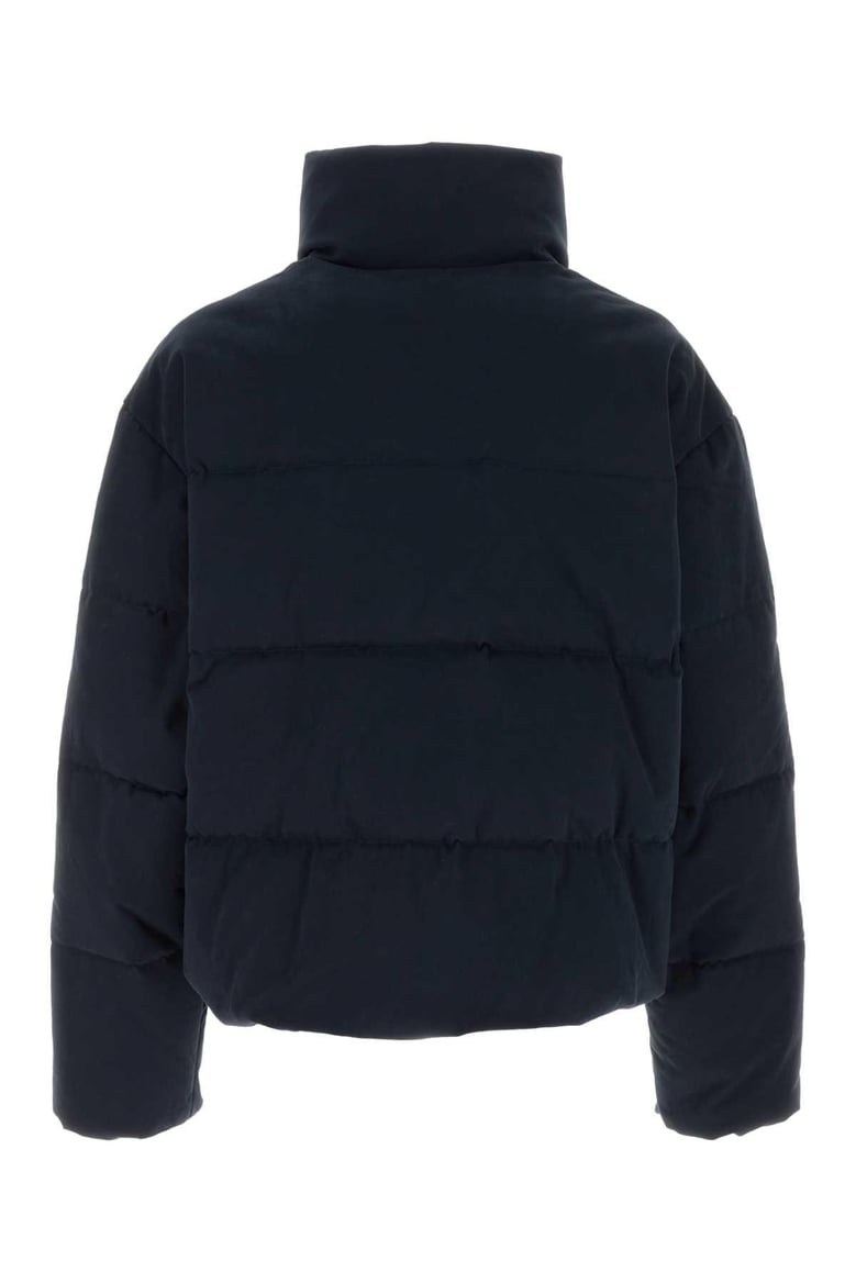 navy blue stretch cotton down jacket by Selfnex