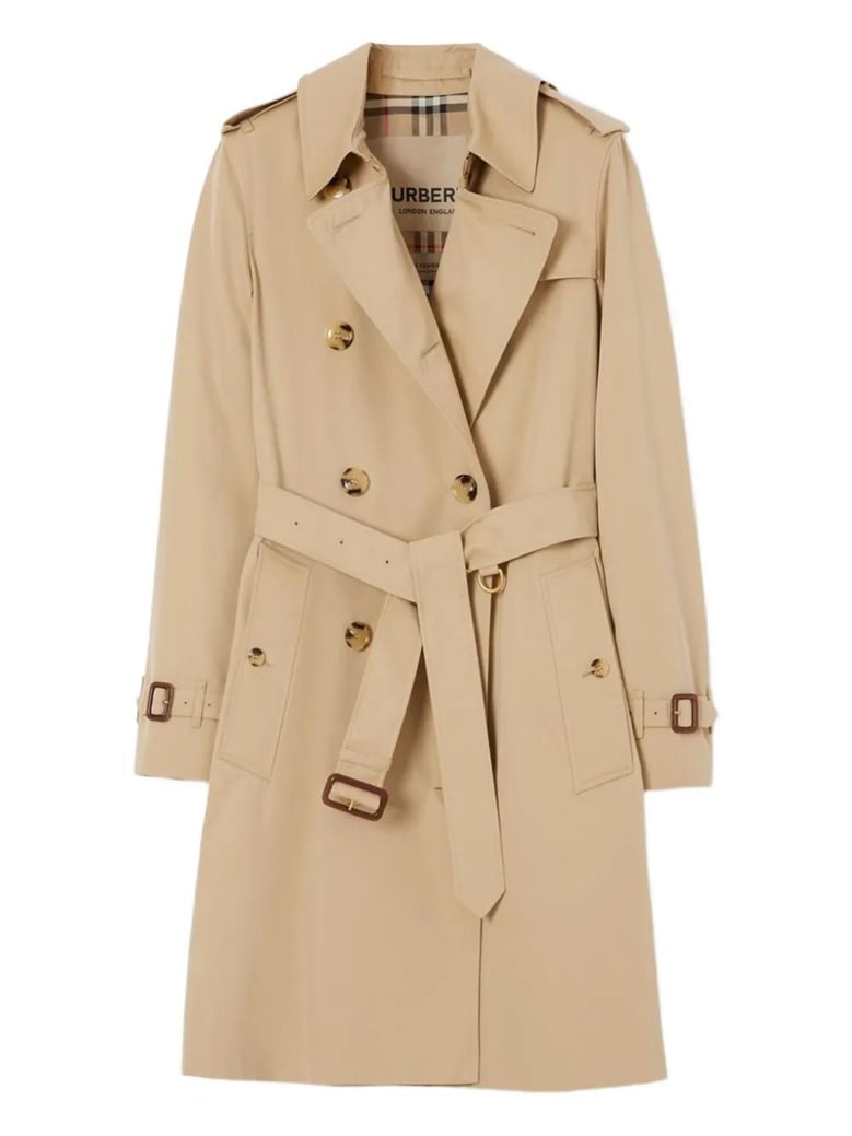 beige cotton trench coat by Selfnex