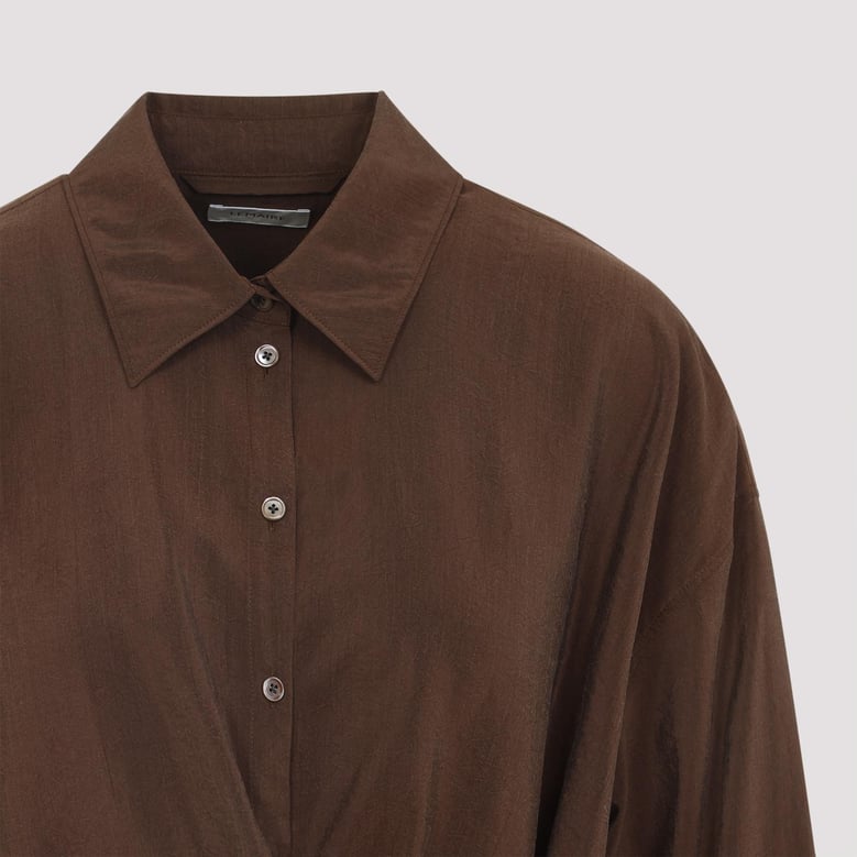 brown silk shirt by Selfnex