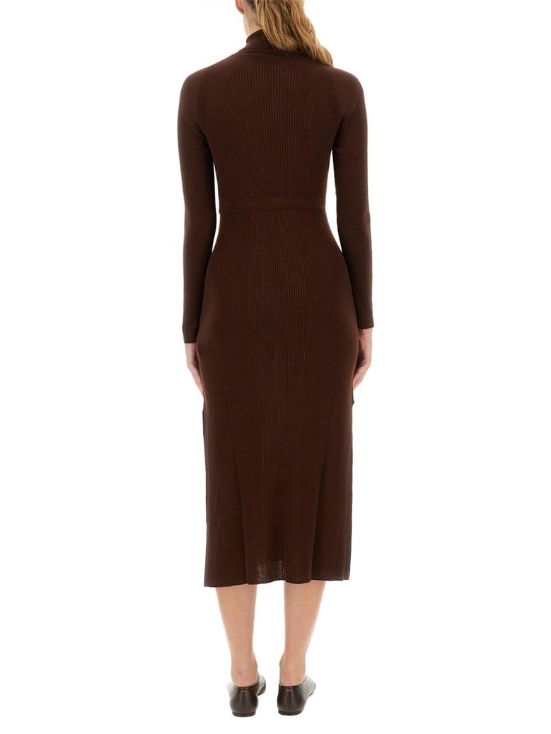 brown virgin wool dress by Selfnex
