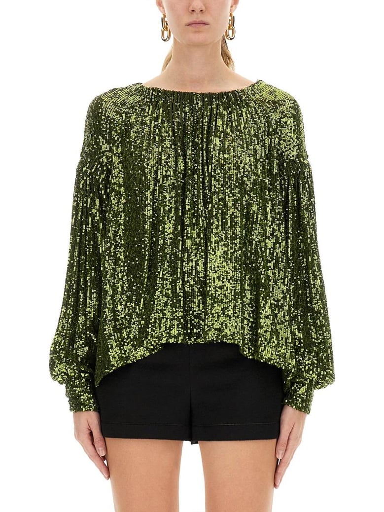 green polyester shirt by Selfnex