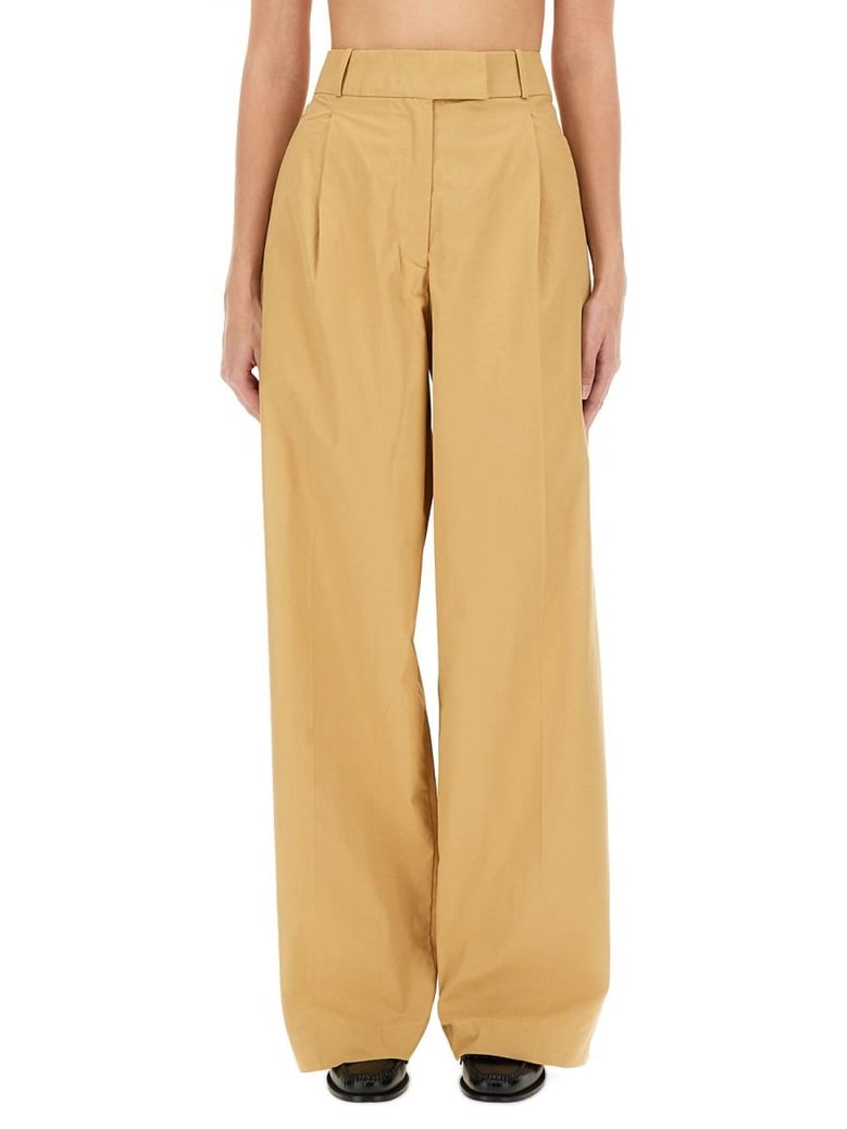 beige straight fit trouser by Selfnex