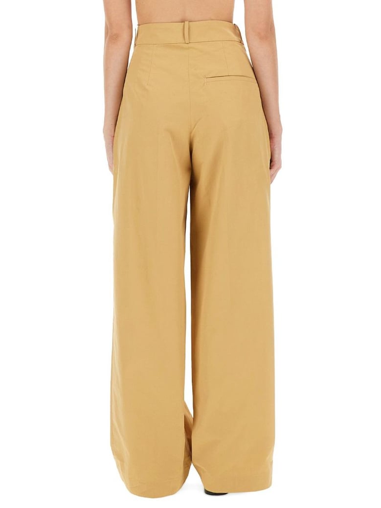 beige straight fit trouser by Selfnex