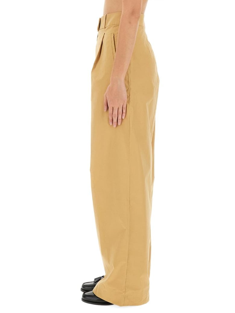 beige straight fit trouser by Selfnex