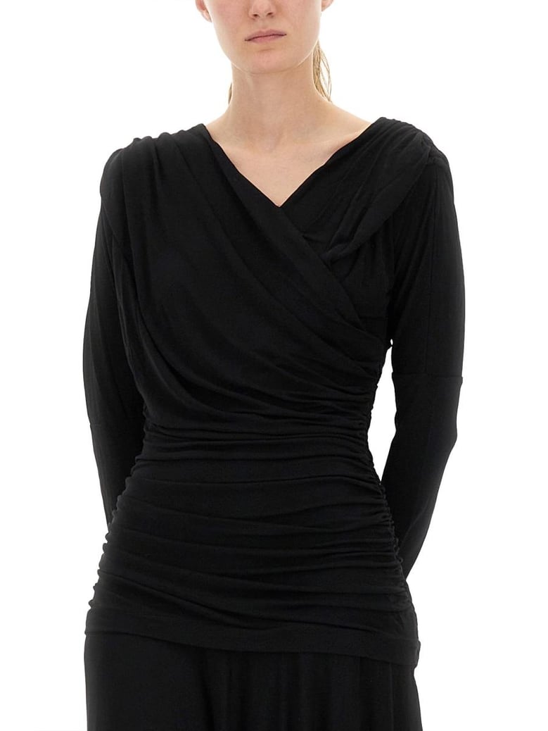 black viscose dress by Selfnex