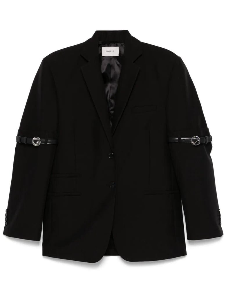 logo belted blazer by Selfnex