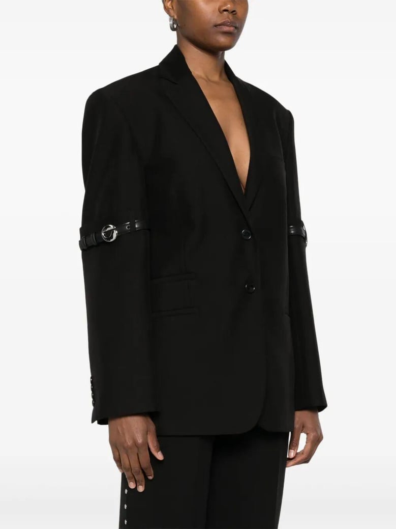 logo belted blazer by Selfnex