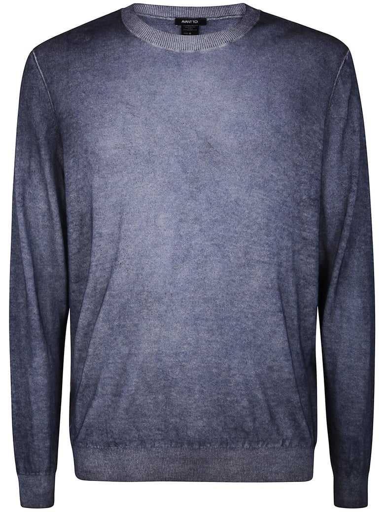 two colors ultralight cashmere and wool round neck pullover by Selfnex