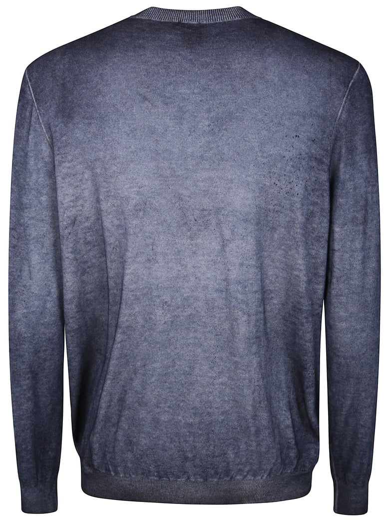 two colors ultralight cashmere and wool round neck pullover by Selfnex