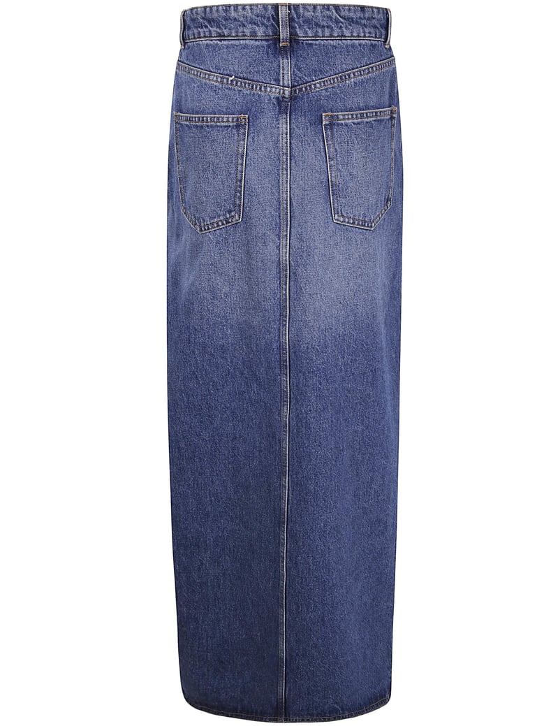 garter belt denim skirt by Selfnex