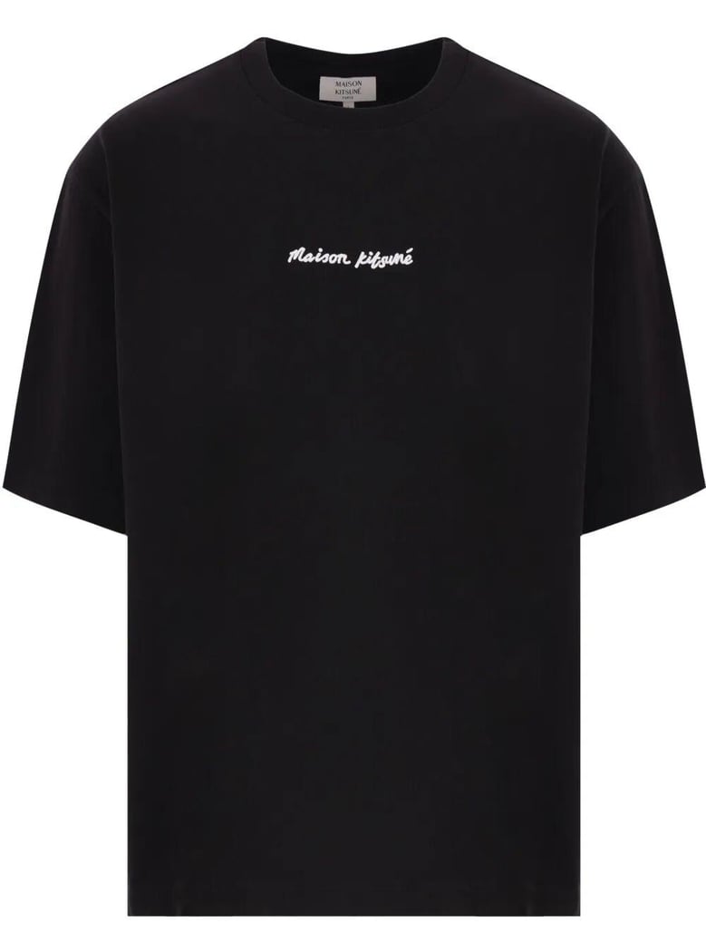 maison kitsuné line handwriting oversize tee-shirt by Selfnex