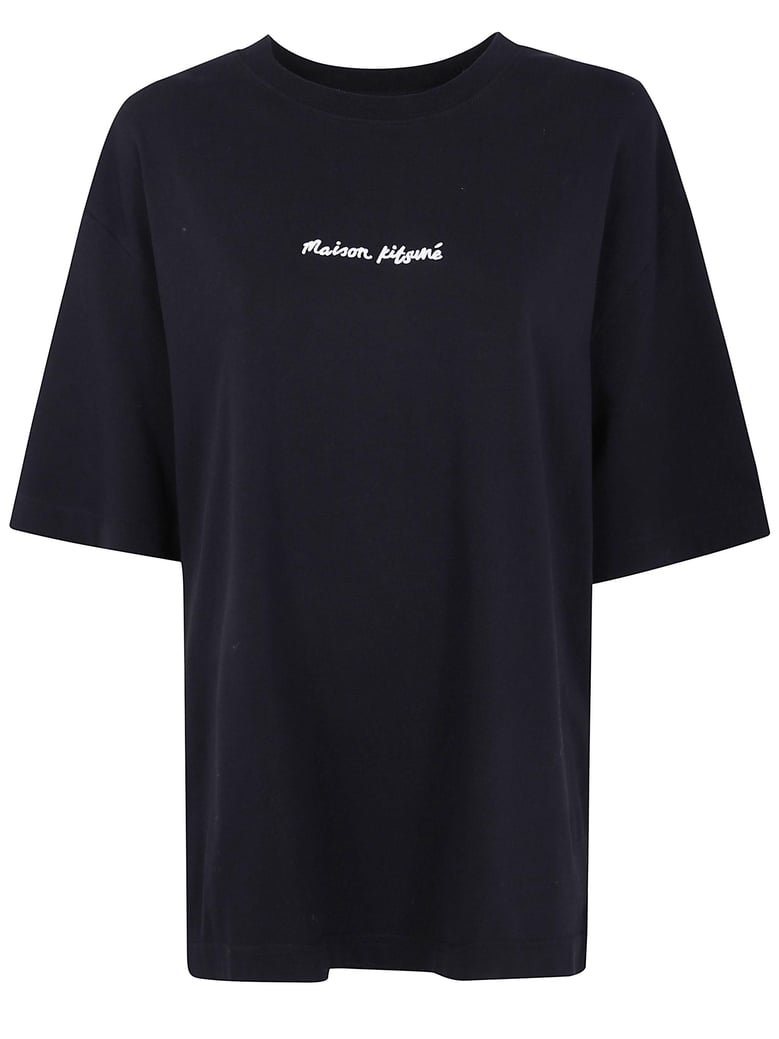 maison kitsuné line handwriting oversize tee-shirt by Selfnex