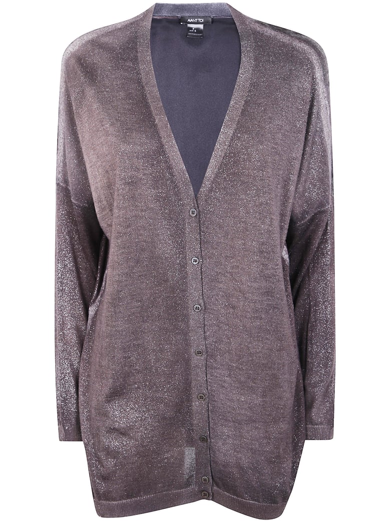 star dust effect long cardigan with silk on back by Selfnex