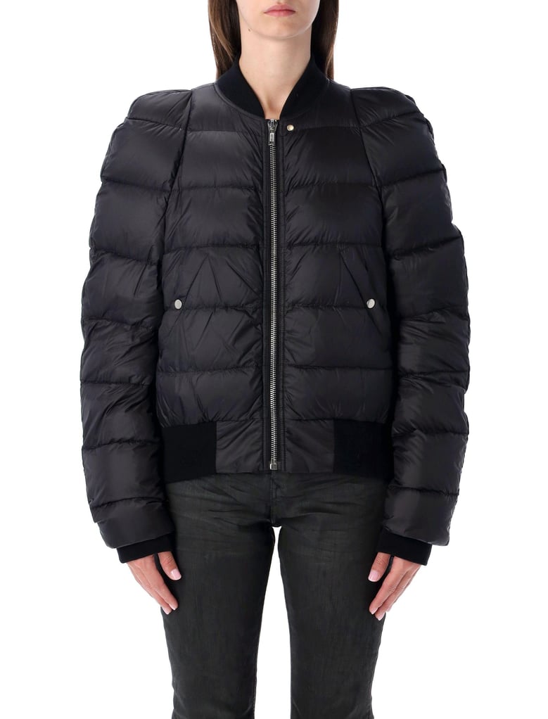 rick owens black padded bomber jacket by Selfnex