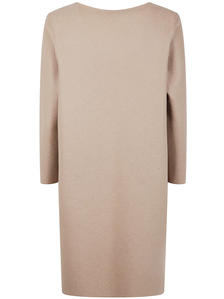 women geometric dress with pockets light pressed wool by Selfnex