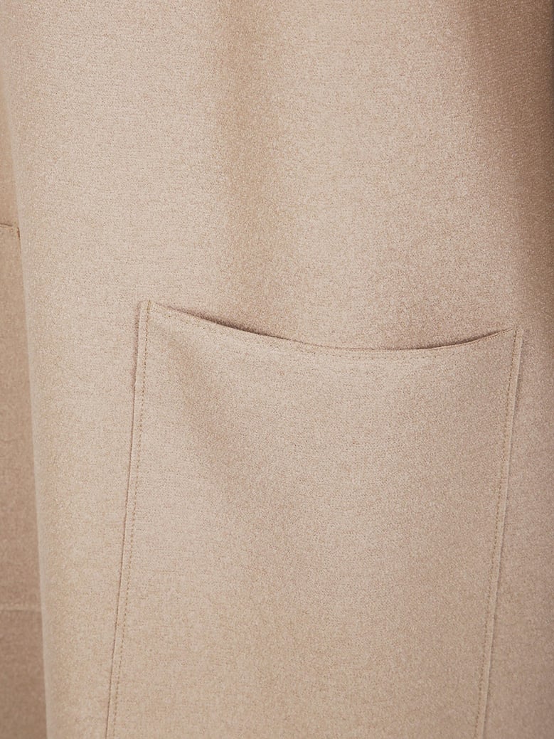 women geometric dress with pockets light pressed wool by Selfnex