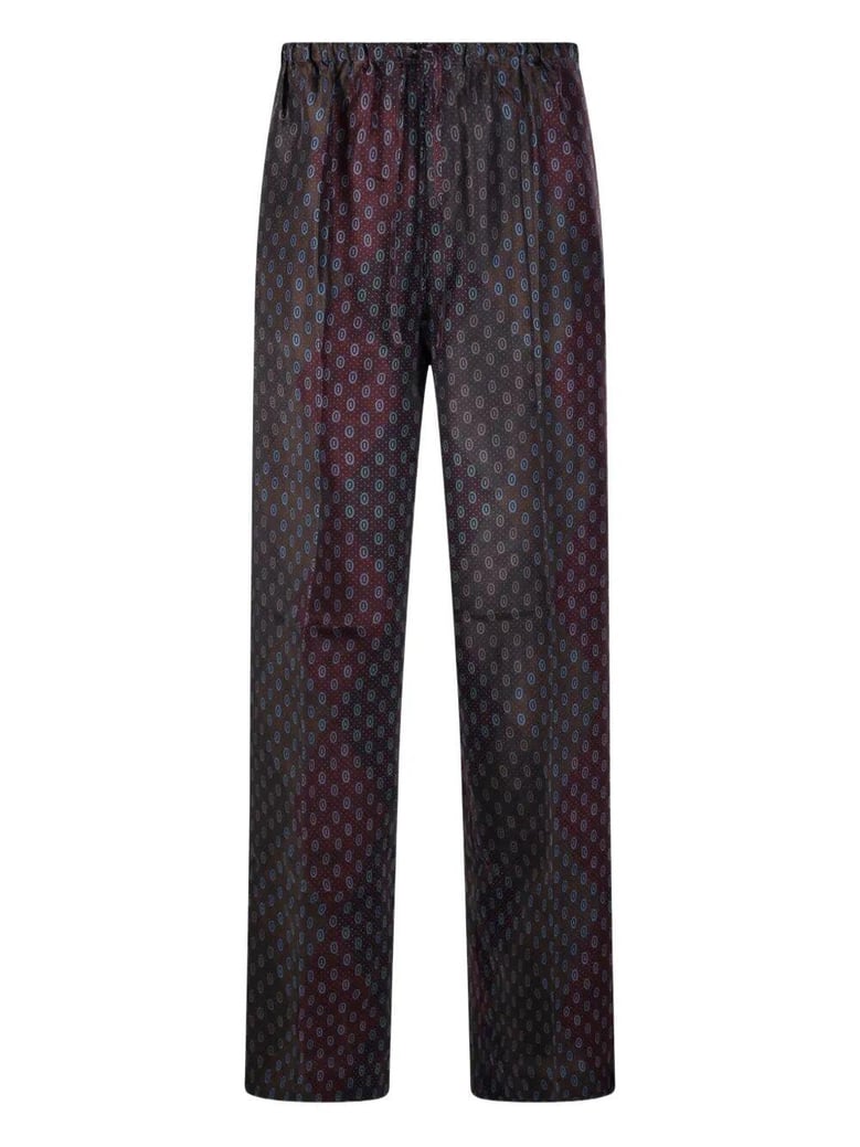 puvis long 212 print silk habotai trousers by Selfnex